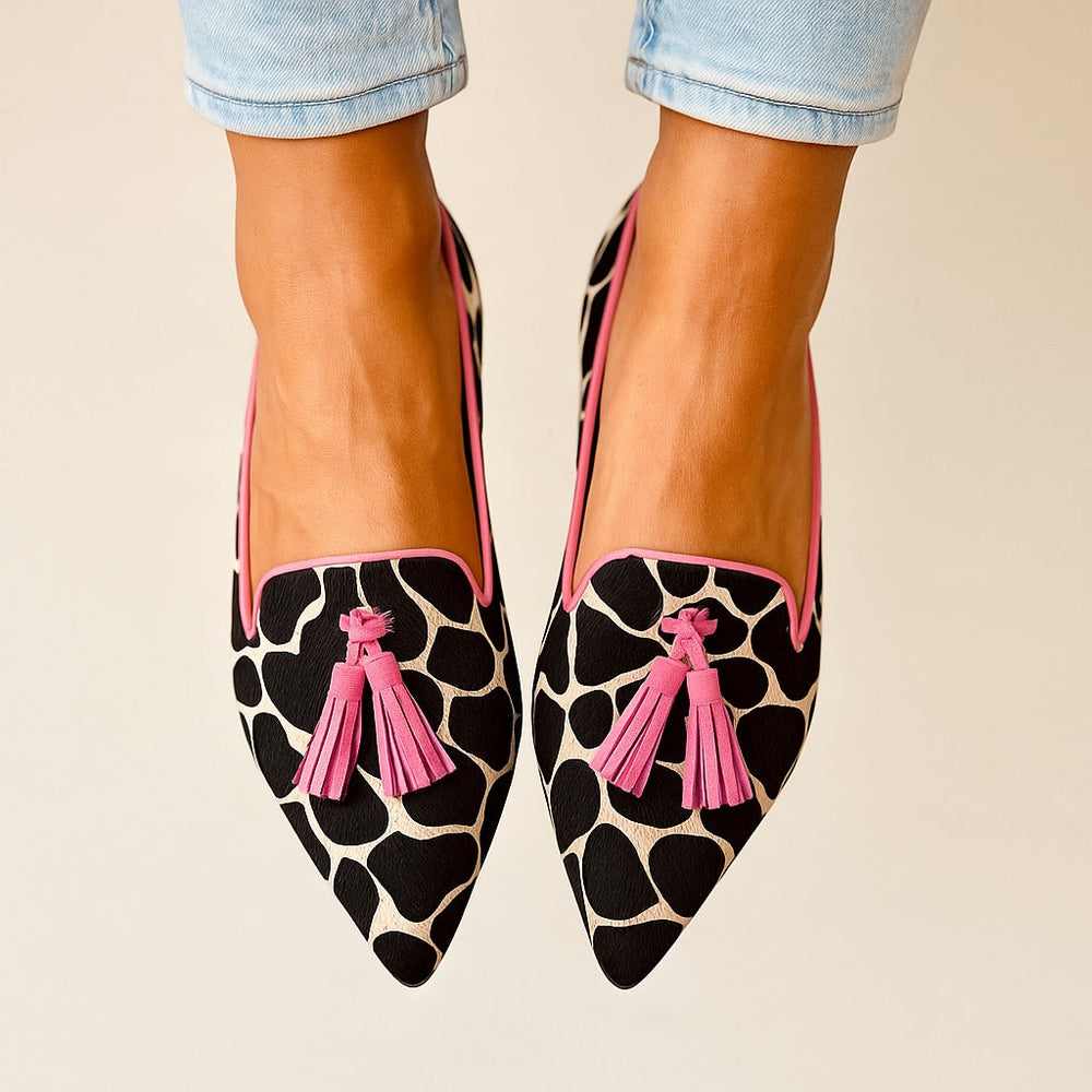 Mocassins femme élégants à bout pointu – Beatrice – Rose