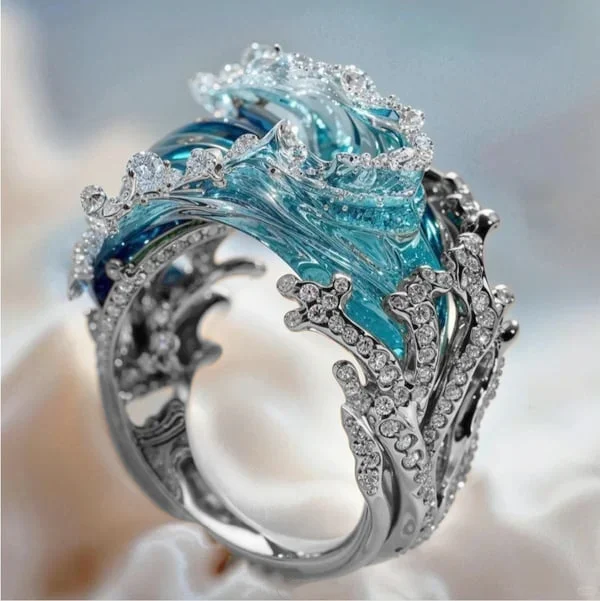 Bague avec Perle et Cristal – Unique