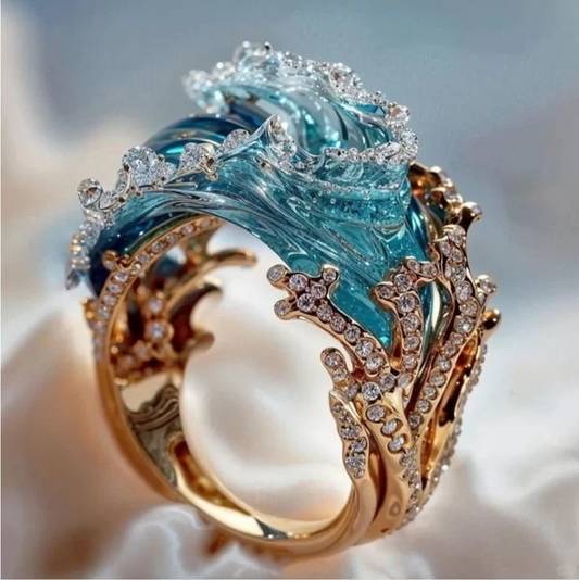 Bague avec Perle et Cristal – Unique
