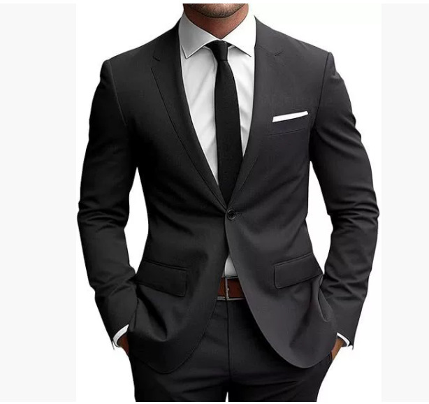 Costume homme slim élégant pour le printemps – Elias – Noir