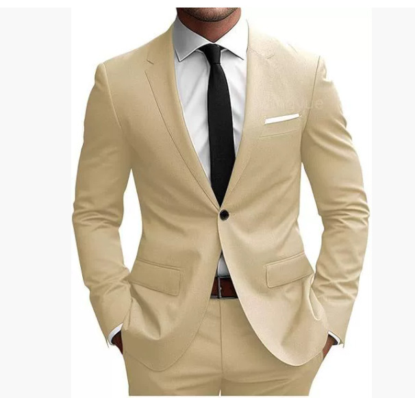 Costume homme slim élégant pour le printemps – Elias – Beige