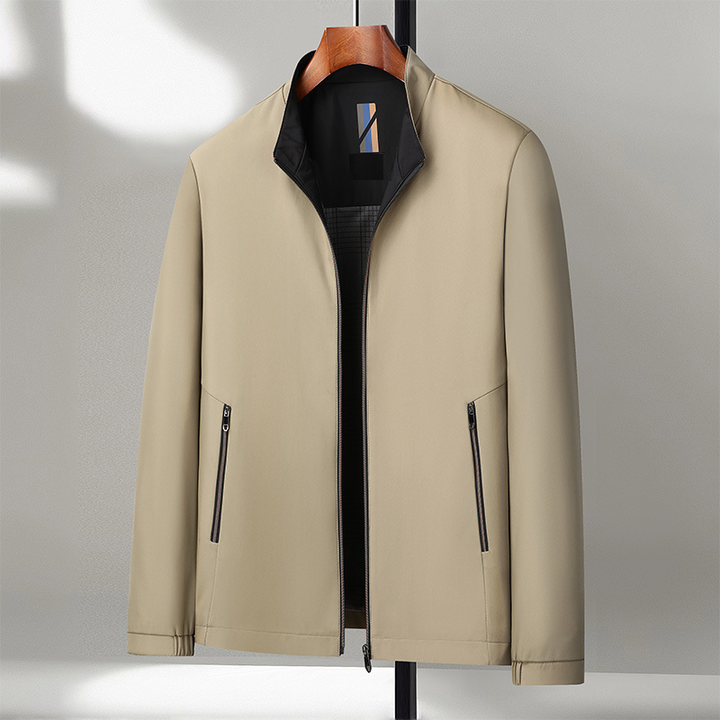 Blouson homme zippé à col montant doublé – Édouard - Kaki