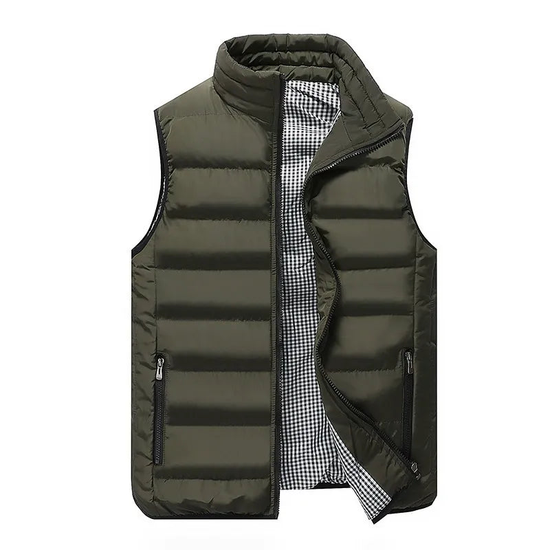 Gilet matelassé sans manches homme à poches – Outdoor – Vert armée