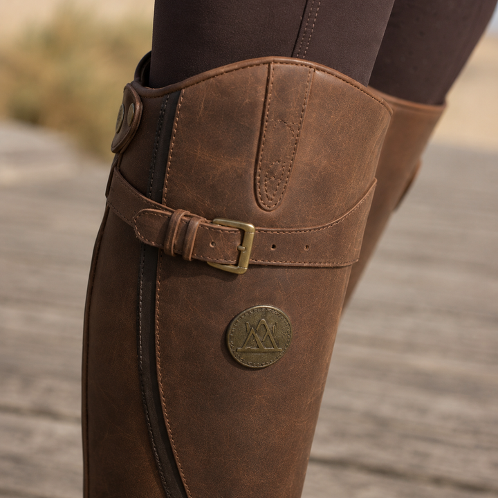 Bottes hautes cavalières femme en cuir à semelle orthopédique – Héloïse – vue 3