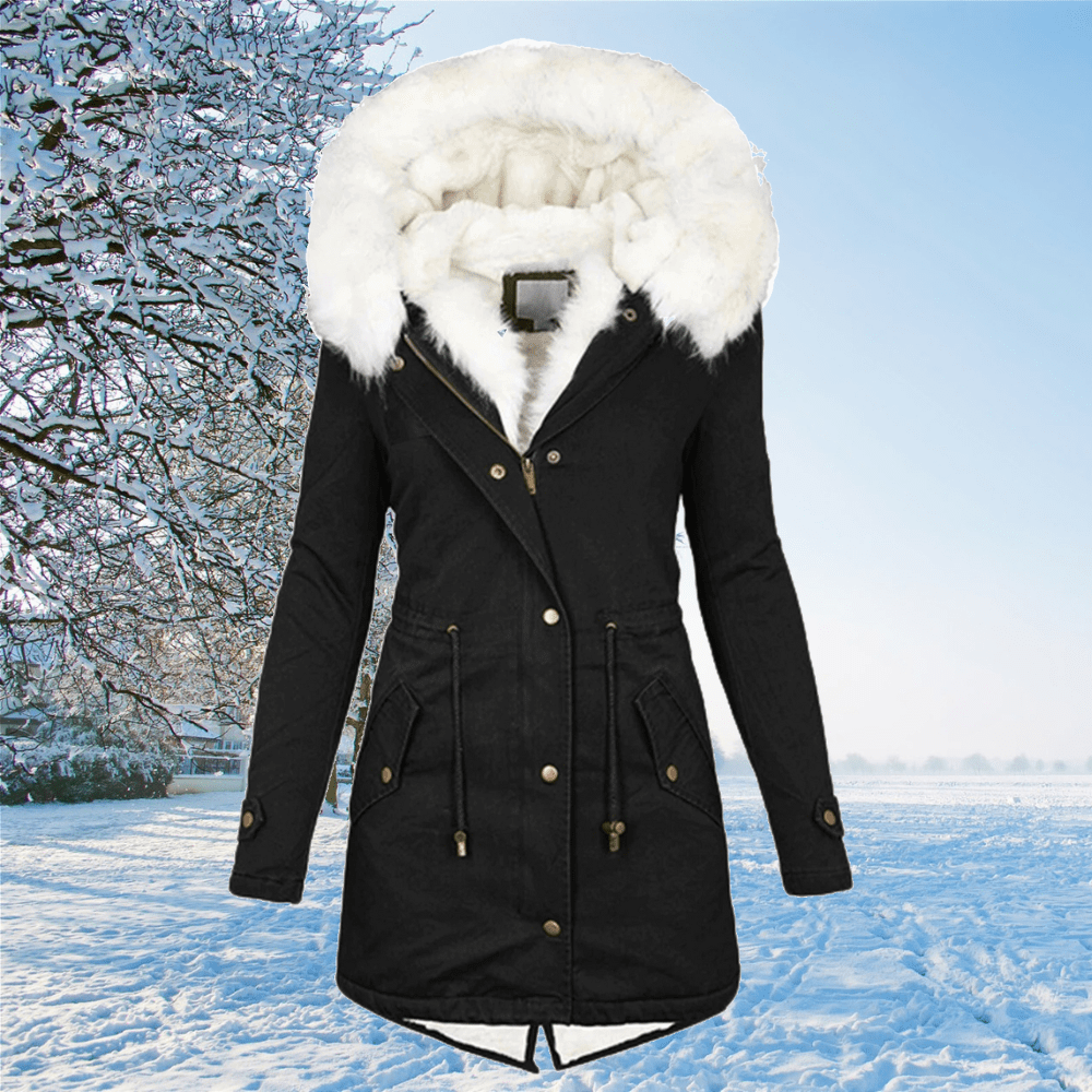 Manteau d'hiver chaud et élégant à isolation coupe-vent – Drune – Noir