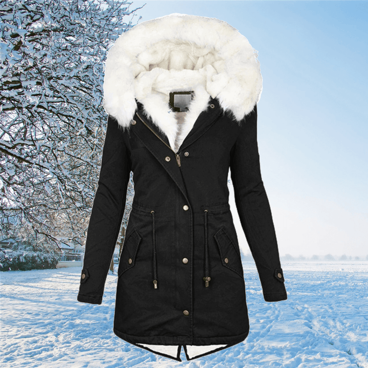 Manteau d'hiver chaud et élégant à isolation coupe-vent – Drune – Noir