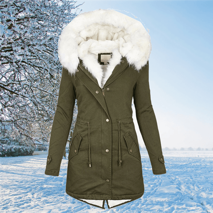 Manteau d'hiver chaud et élégant à isolation coupe-vent – Drune – Vert foncé