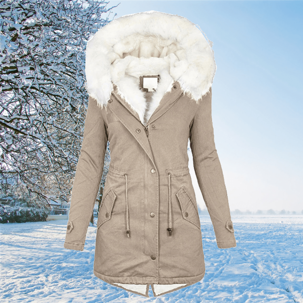 Manteau d'hiver chaud et élégant à isolation coupe-vent – Drune – Beige