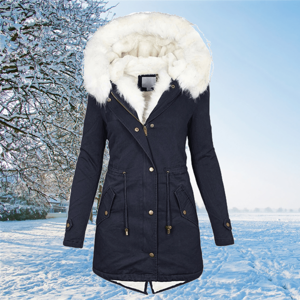 Manteau d'hiver chaud et élégant à isolation coupe-vent – Drune – Bleu marine