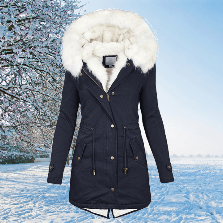 Manteau d'hiver chaud et élégant à isolation coupe-vent – Drune – Bleu marine