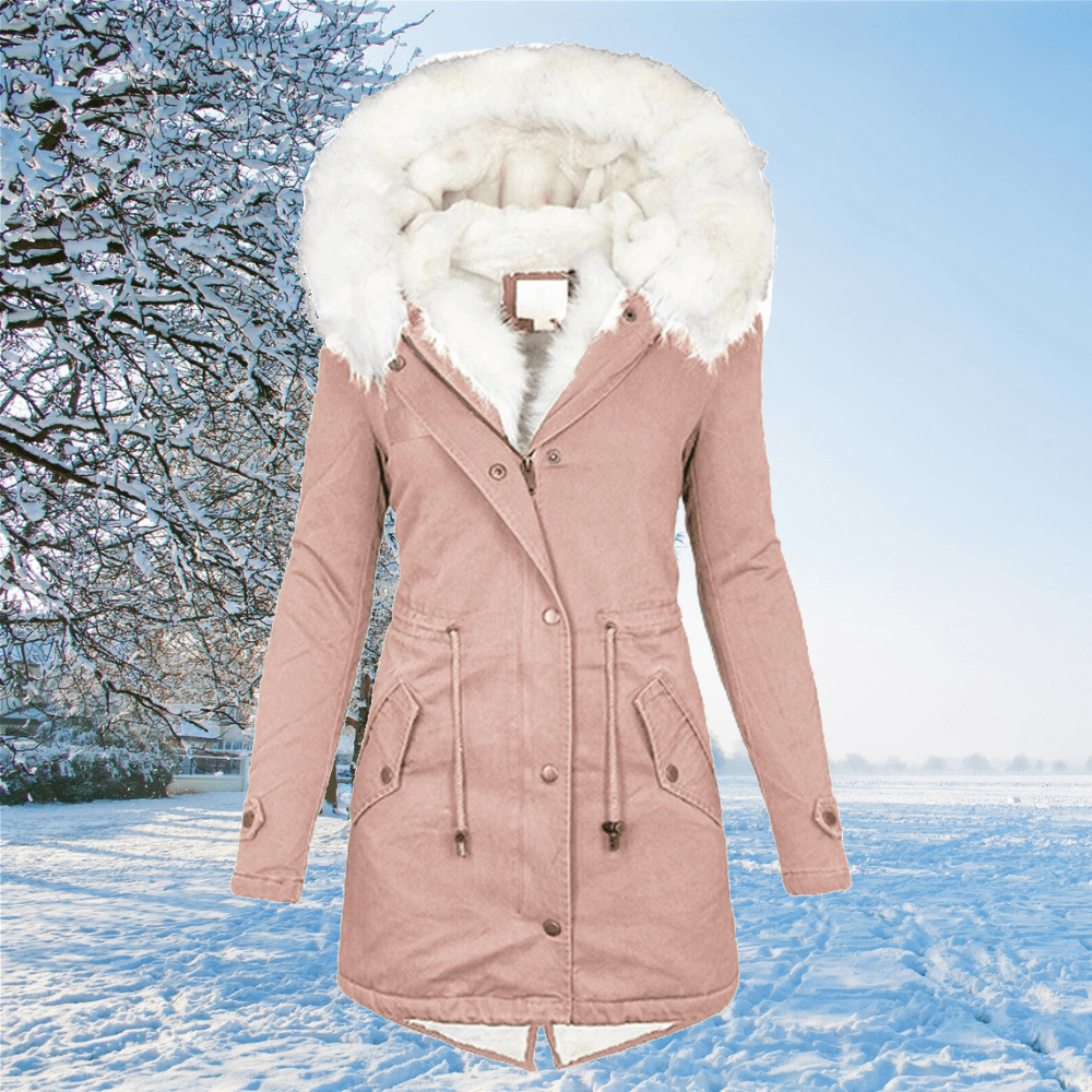 Manteau d'hiver chaud et élégant à isolation coupe-vent – Drune – Rose