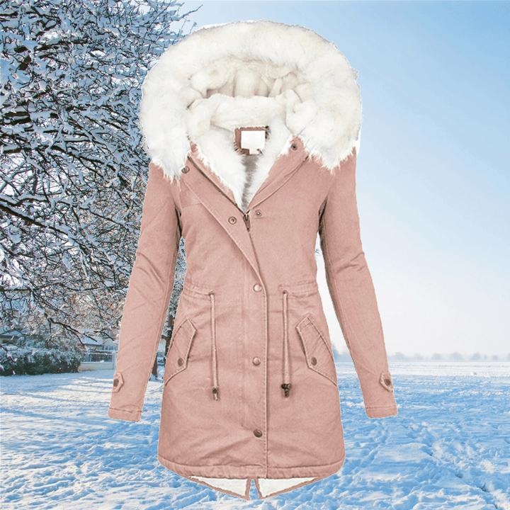 Manteau d'hiver chaud et élégant à isolation coupe-vent – Drune – Rose