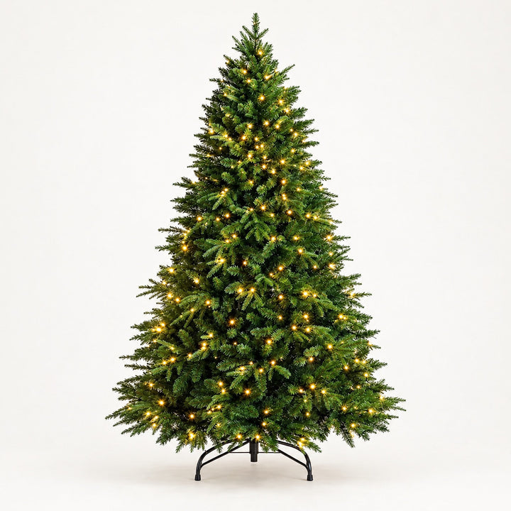 Sapin de Noël Artificiel Lumineux 120, 150, 180 cm – LED Blanc Chaud, jusqu'à 800 Pointes