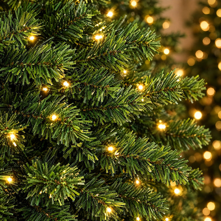 Sapin de Noël Artificiel Lumineux 120, 150, 180 cm – LED Blanc Chaud, jusqu'à 800 Pointes