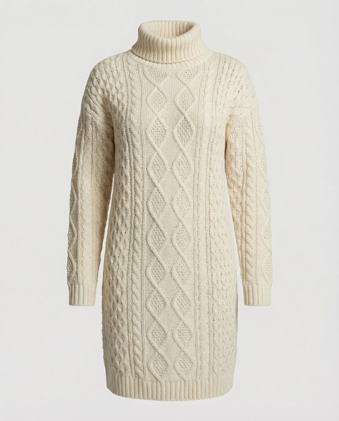 Robe pull femme beige en maille – Camille – vue 5