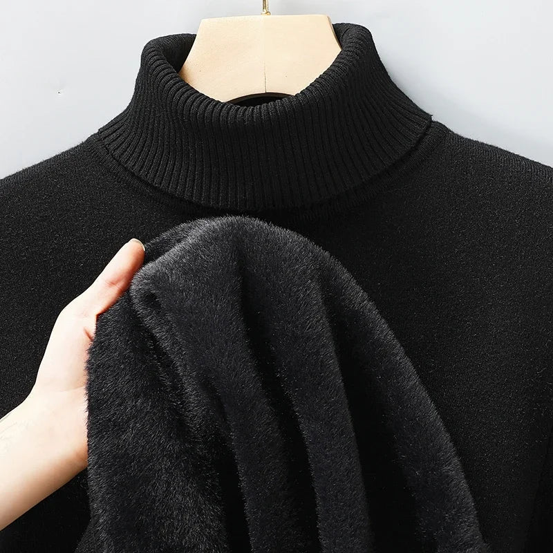 Pull col roulé homme à encolure côtelée structurée coupe ajustée – Adrien – vue 13