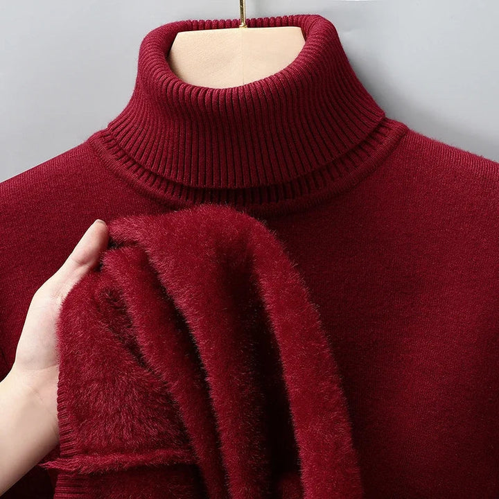 Pull col roulé homme à encolure côtelée structurée coupe ajustée – Adrien – vue 17