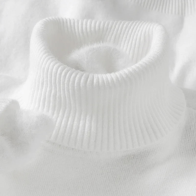Pull col roulé homme à encolure côtelée structurée coupe ajustée – Adrien – vue 9