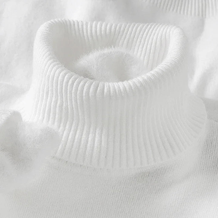 Pull col roulé homme à encolure côtelée structurée coupe ajustée – Adrien – vue 9