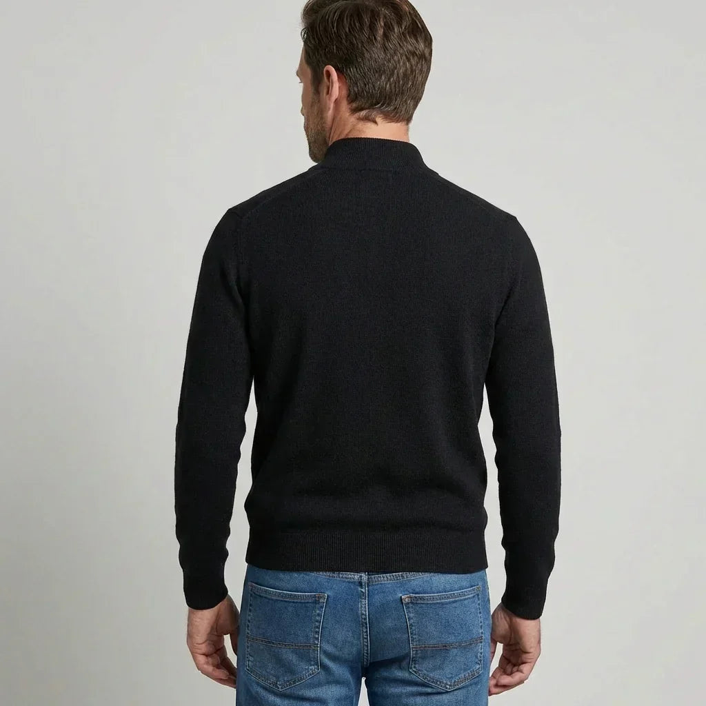 Pull col V homme en coton doux et respirant coupe regular – Basile – vue 9