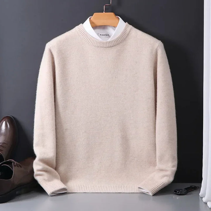Pull homme en laine chaud et léger à lignes épurées – Aurèle – vue 9