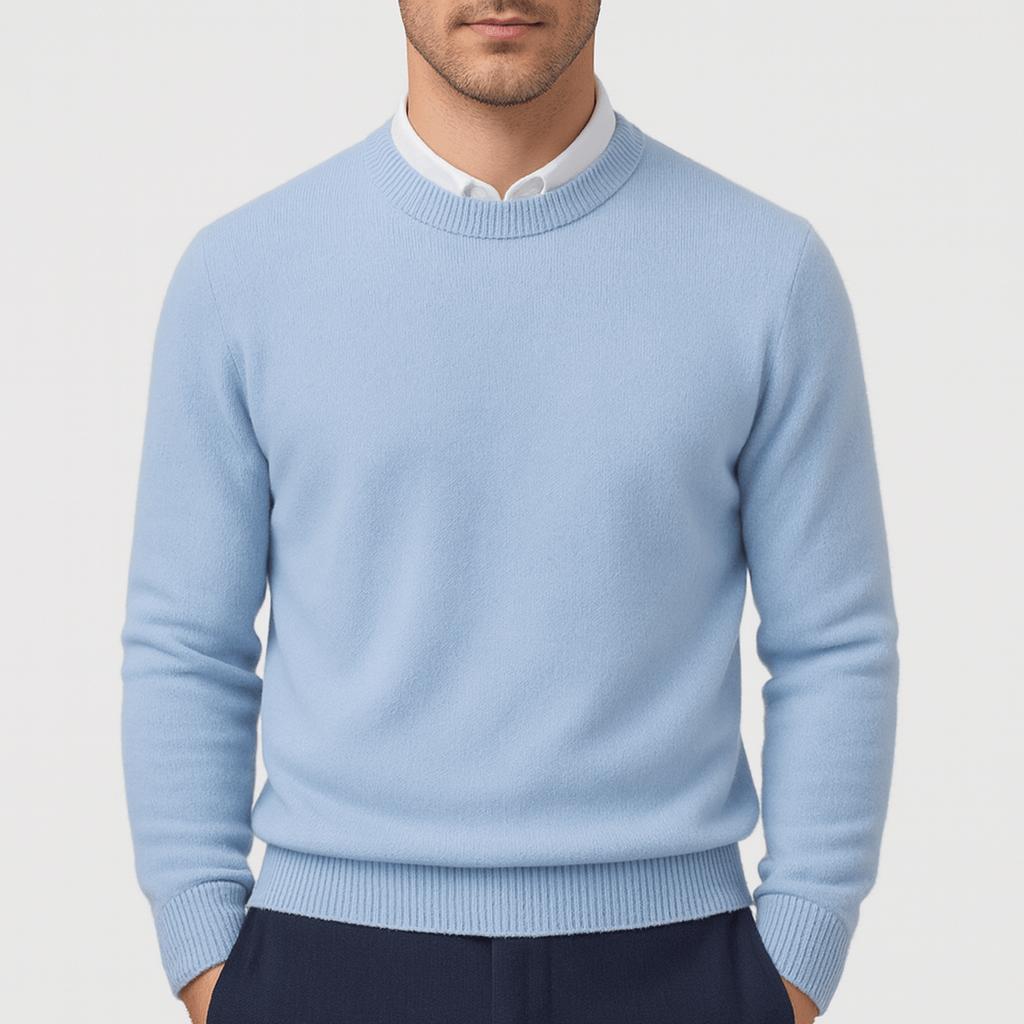 Pull homme en laine fine légère à bords-côtes – Armand – vue 4