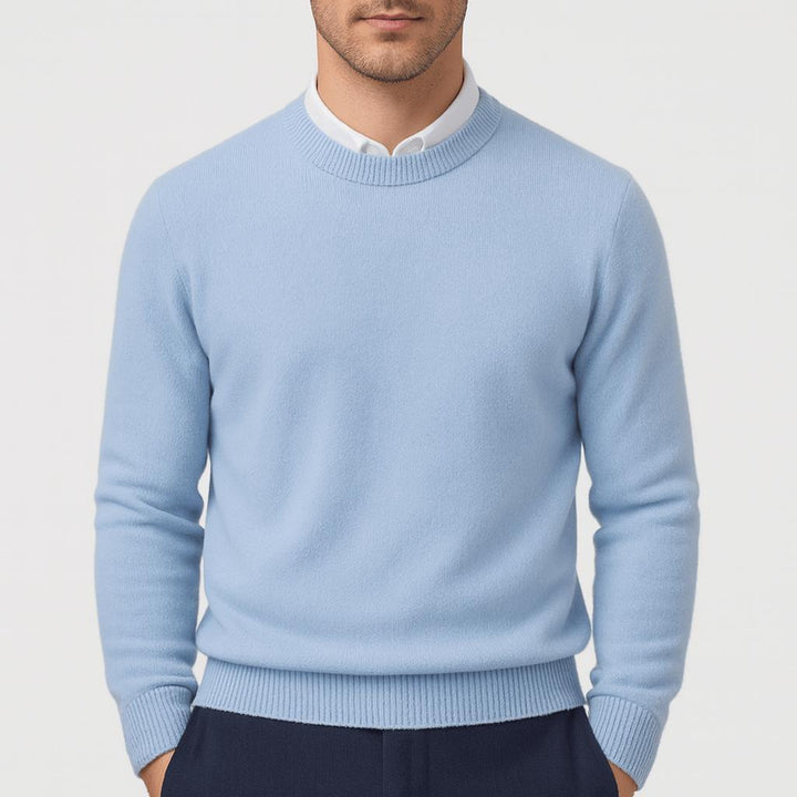 Pull homme en laine fine légère à bords-côtes – Armand – vue 4