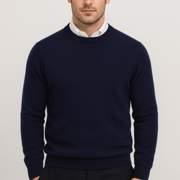 Pull homme en laine fine légère à bords-côtes – Armand – vue 5