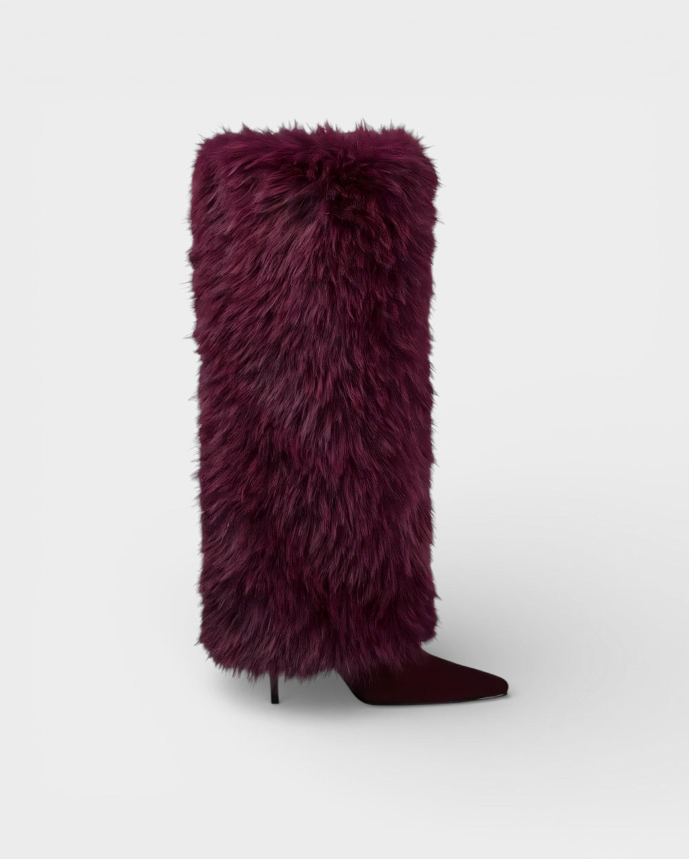 Bottes hautes femme en fausse fourrure à talon aiguille – Bianca – vue 2