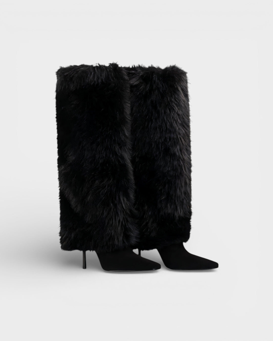 Bottes hautes femme en fausse fourrure à talon aiguille – Bianca – vue 7