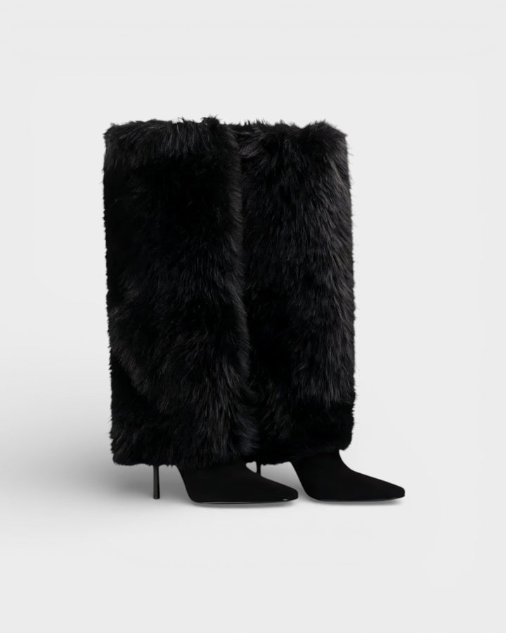 Bottes hautes femme en fausse fourrure à talon aiguille – Bianca – vue 7