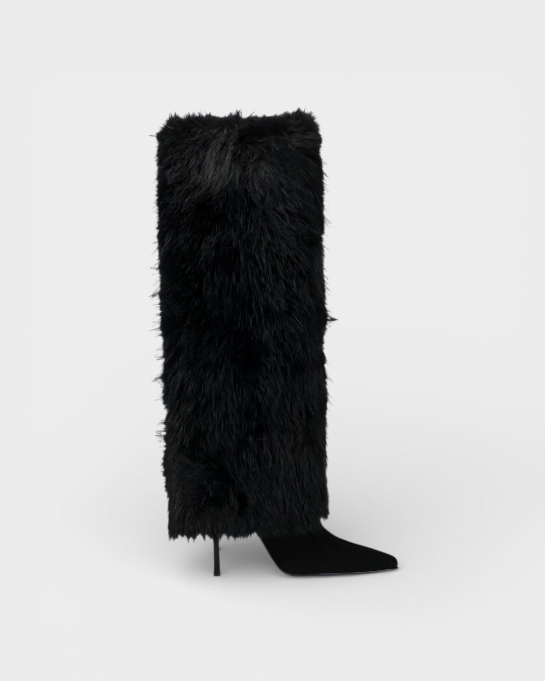 Bottes hautes femme en fausse fourrure à talon aiguille – Bianca – vue 6