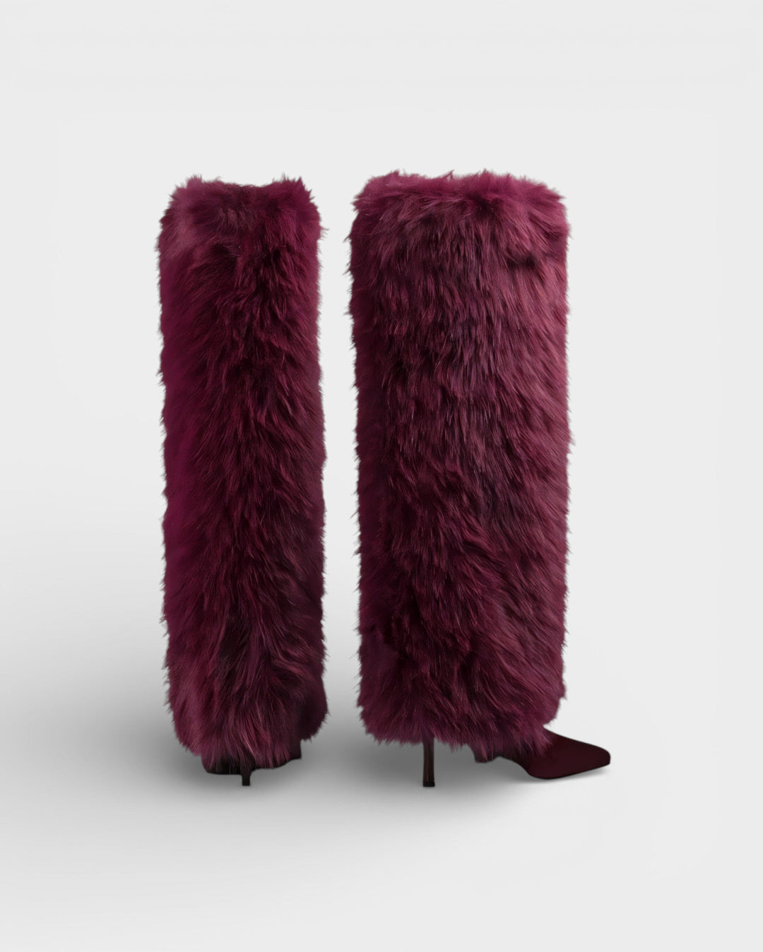 Bottes hautes femme en fausse fourrure à talon aiguille – Bianca – vue 4