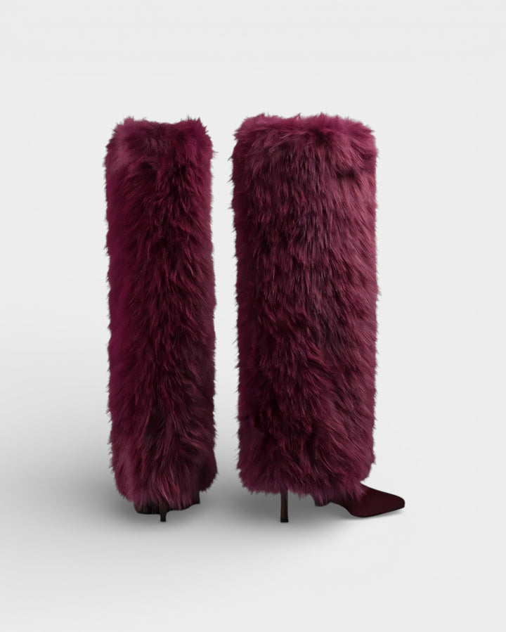 Bottes hautes femme en fausse fourrure à talon aiguille – Bianca – vue 4