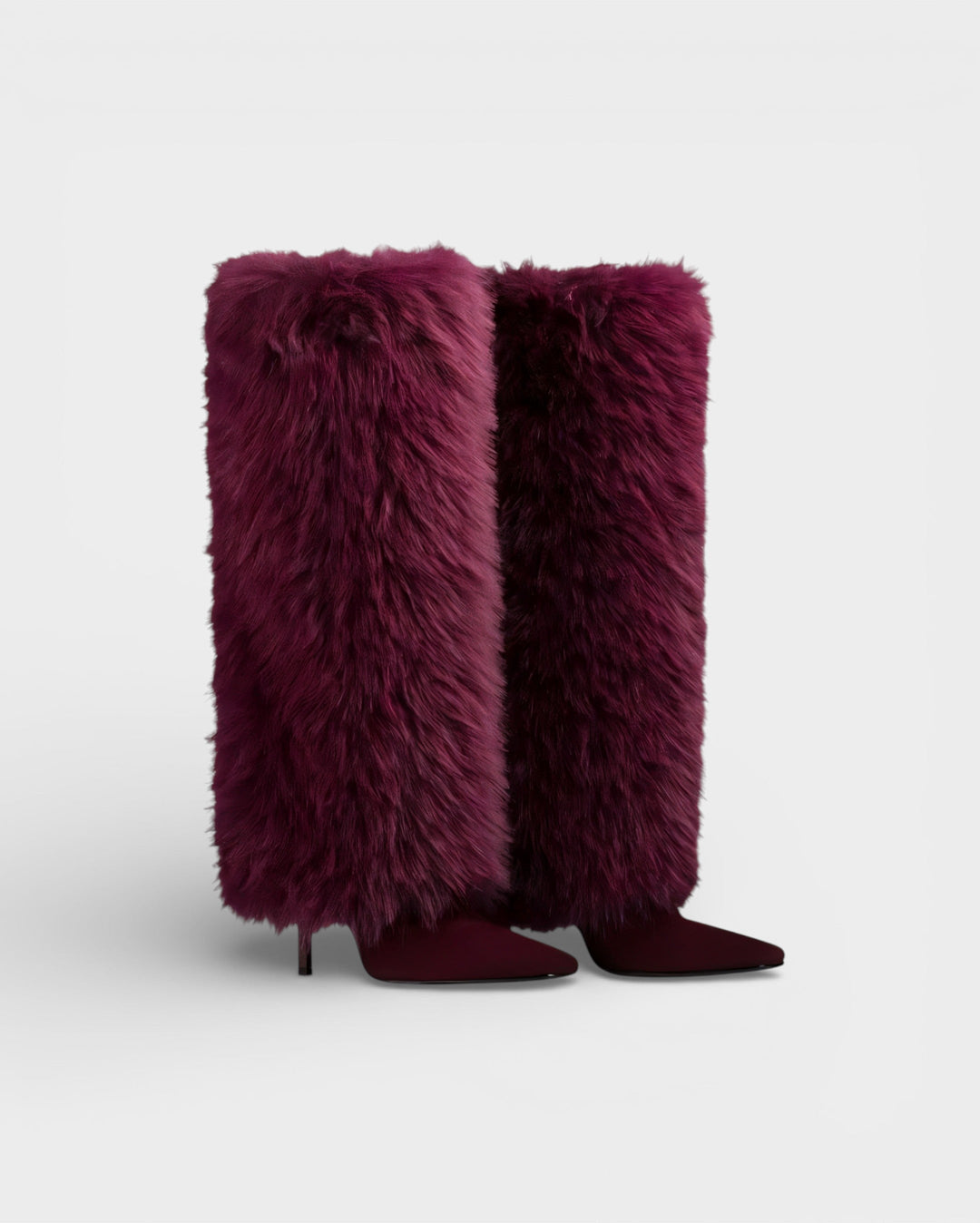 Bottes hautes femme en fausse fourrure à talon aiguille – Bianca – vue 3