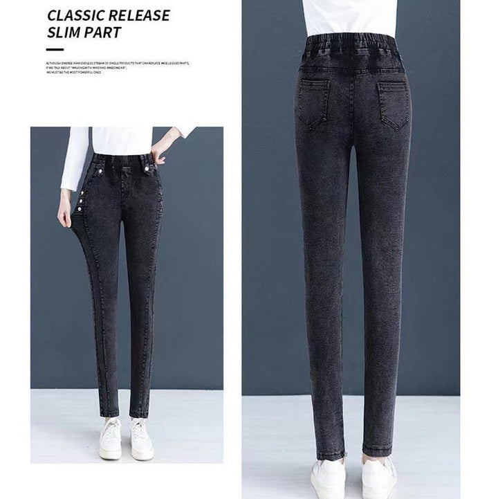 Jean slim femme taille élastique doublé peluche – Joséphine - vue 6
