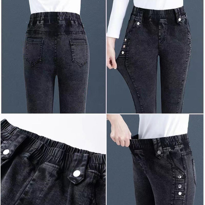 Jean slim femme taille élastique doublé peluche – Joséphine - vue 10