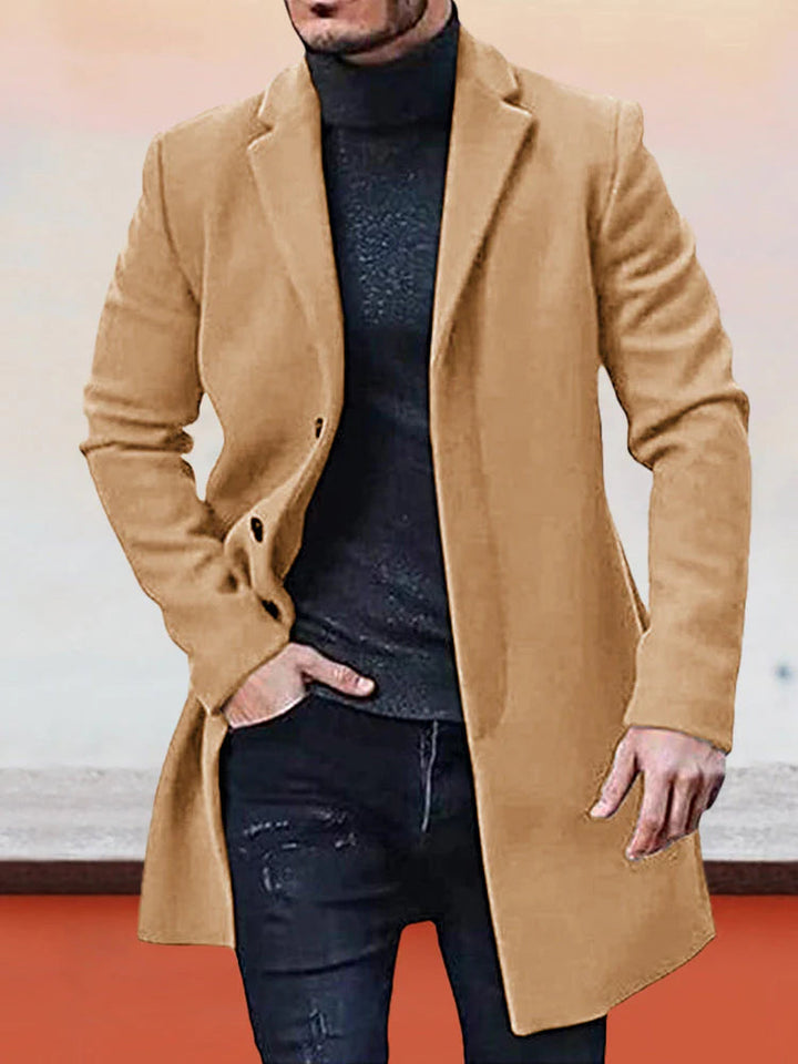 Manteau mi-long homme à boutonnage simple et col à revers – Antoine - vue 1