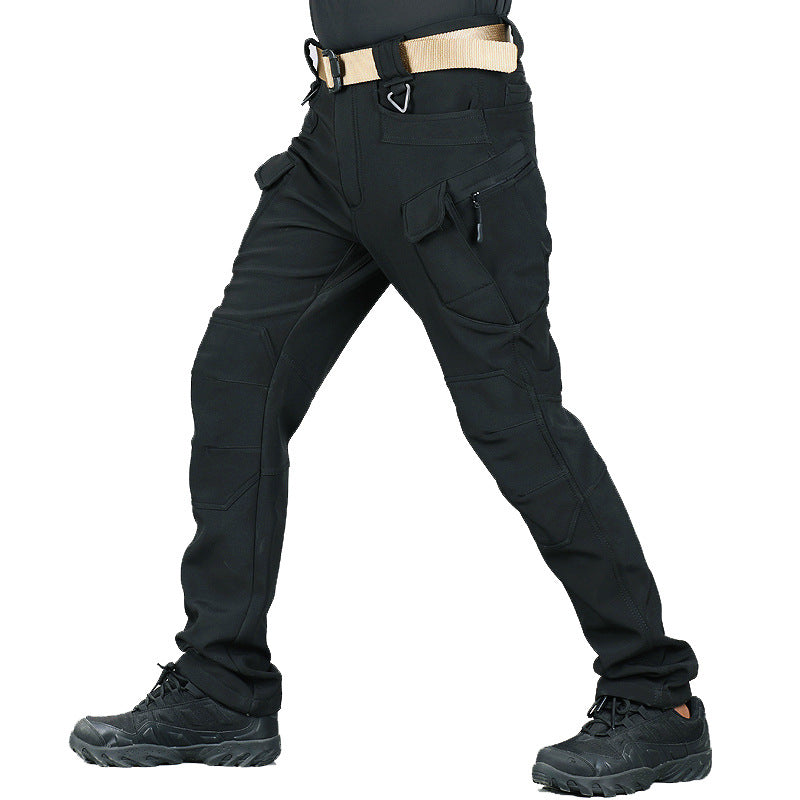 Pantalon cargo homme doublé polaire à revêtement déperlant – Romain - Noir