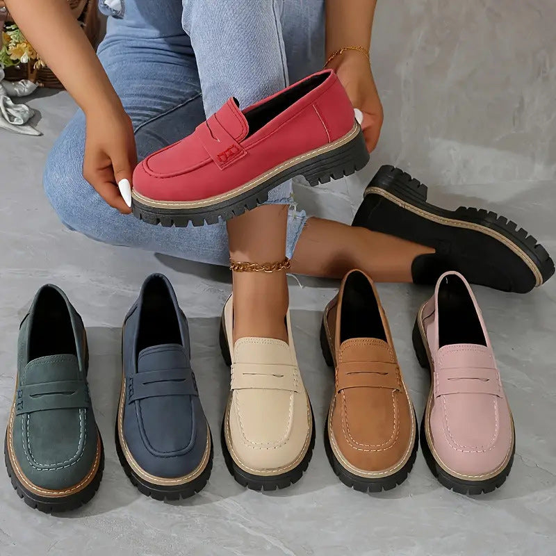 Mocassins femme orthopédiques confort à semelle compensée – Elise – vue 2