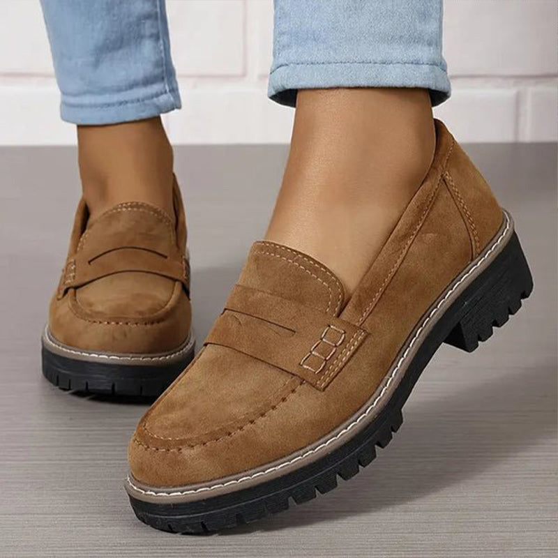 Mocassins femme orthopédiques confort à semelle compensée – Elise – Marron