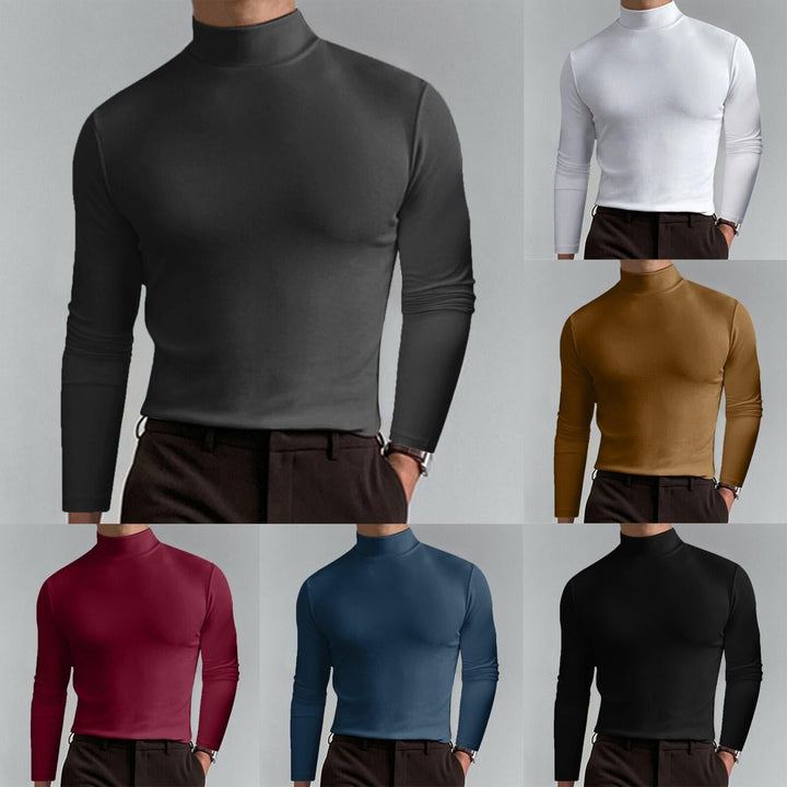 Sous-pull homme col montant coupe ajustée en maille fine – Gabriel - vue 1