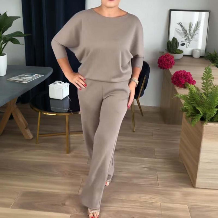Ensemble 3 pièces femme long gilet, top et pantalon large en maille – Ophélie - vue 4