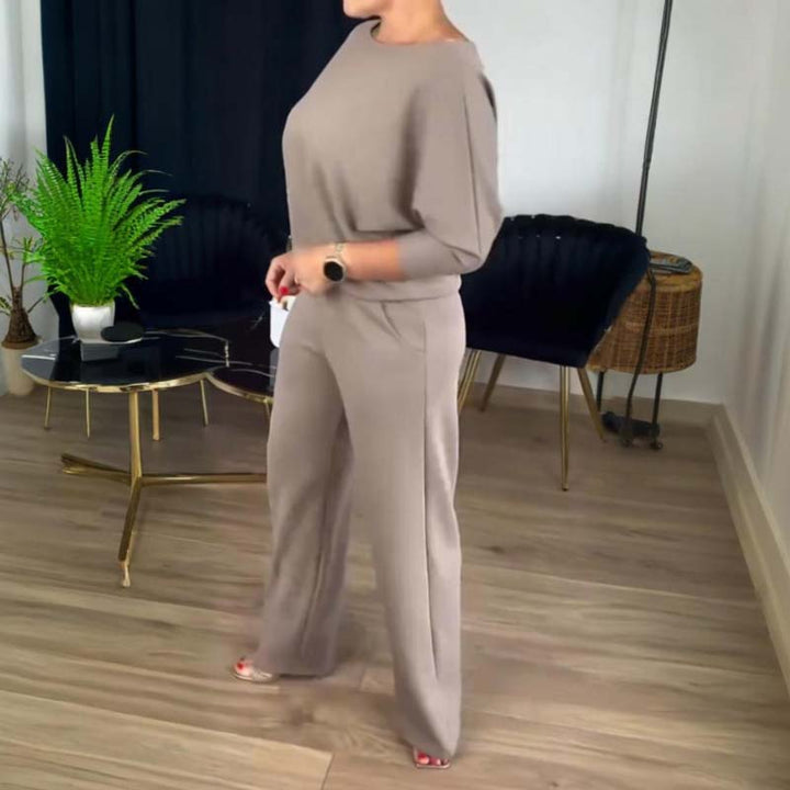 Ensemble 3 pièces femme long gilet, top et pantalon large en maille – Ophélie - vue 5