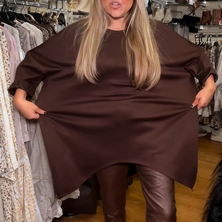 Ensemble femme tunique asymétrique oversize et pantalon ajusté – Amandine - vue 6