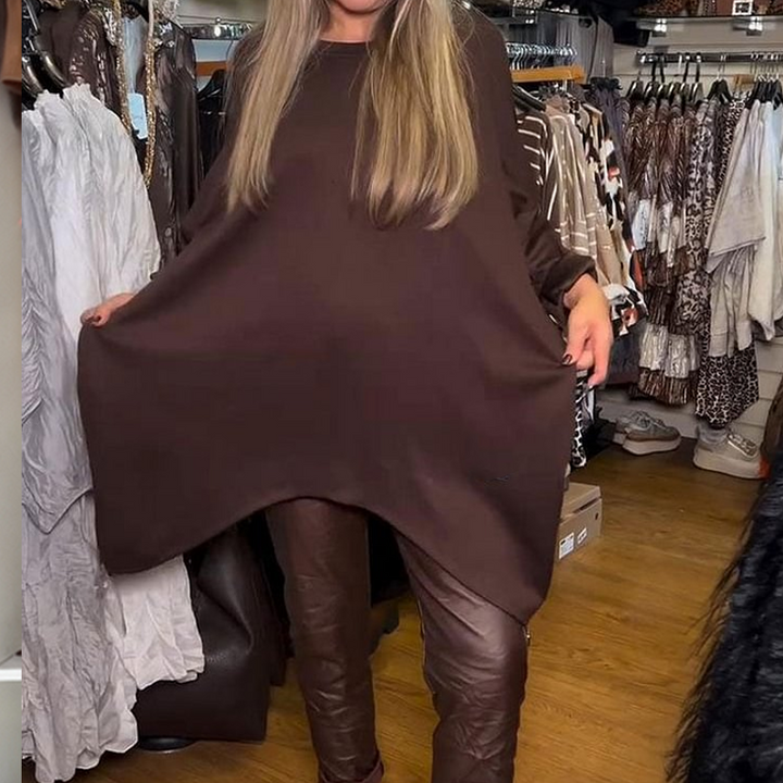Ensemble femme tunique asymétrique oversize et pantalon ajusté – Amandine - vue 8