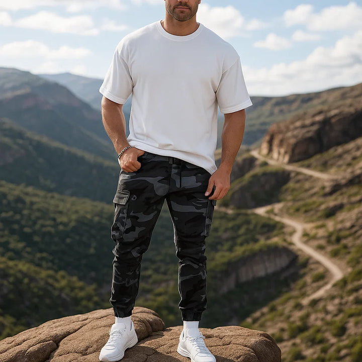 Pantalon cargo homme camouflage multi-poches à chevilles resserrées – Lucas - vue 1