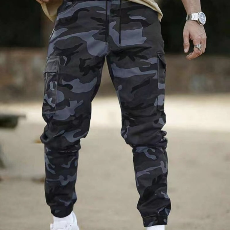Pantalon cargo homme camouflage multi-poches à chevilles resserrées – Lucas - Gris