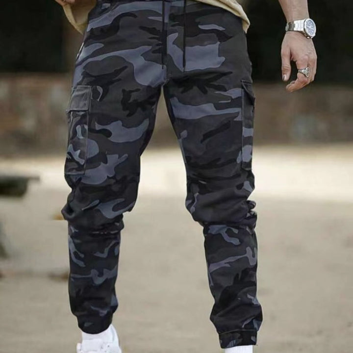 Pantalon cargo homme camouflage multi-poches à chevilles resserrées – Lucas - Gris