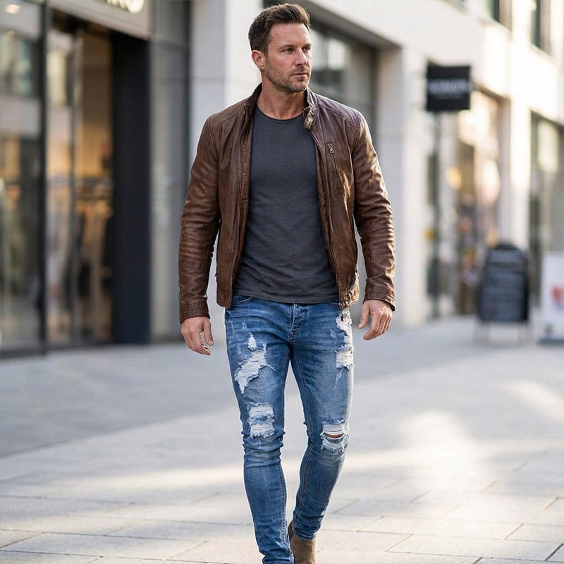 Jean slim homme effet déchiré à jambe fuselée – Baptiste - vue 2